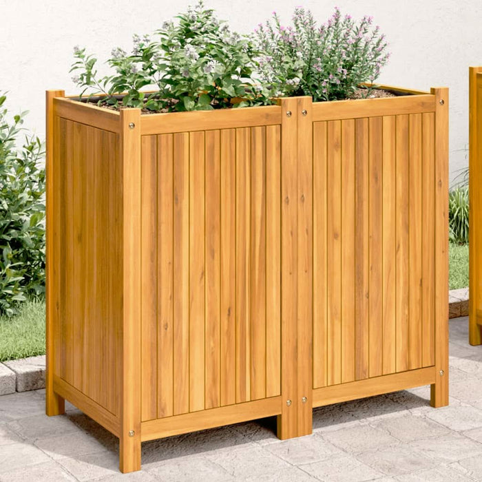 Jardinieră de grădină cu căptușeală, 84x42x75 cm, lemn acacia - WALTI WALTI