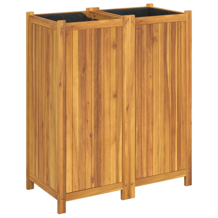 Jardinieră de grădină cu căptușeală, 84x42x100 cm, lemn acacia - WALTI WALTI
