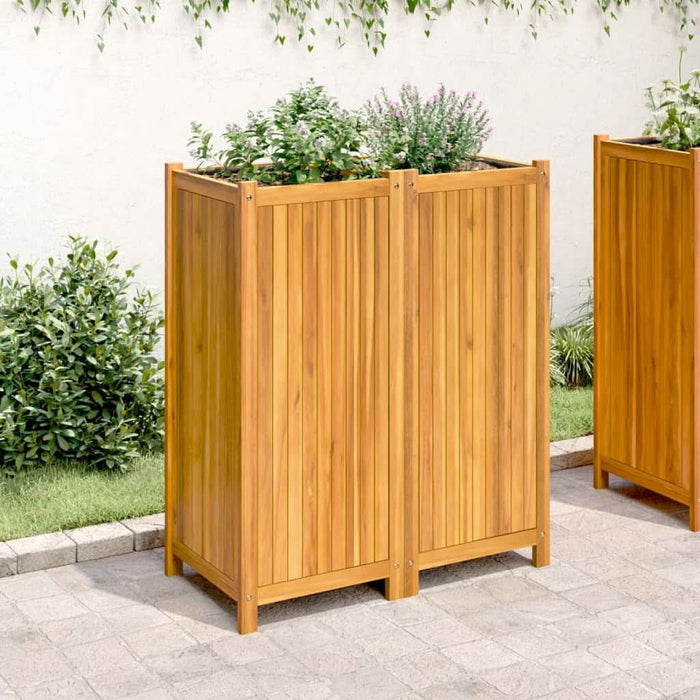 Jardinieră de grădină cu căptușeală, 84x42x100 cm, lemn acacia - WALTI WALTI