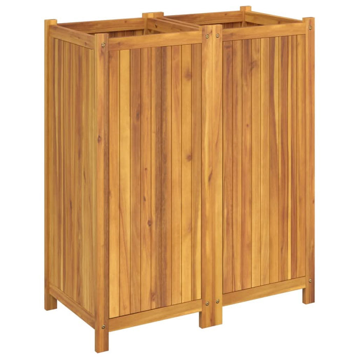 Jardinieră de grădină cu căptușeală, 84x42x100 cm, lemn acacia - WALTI WALTI