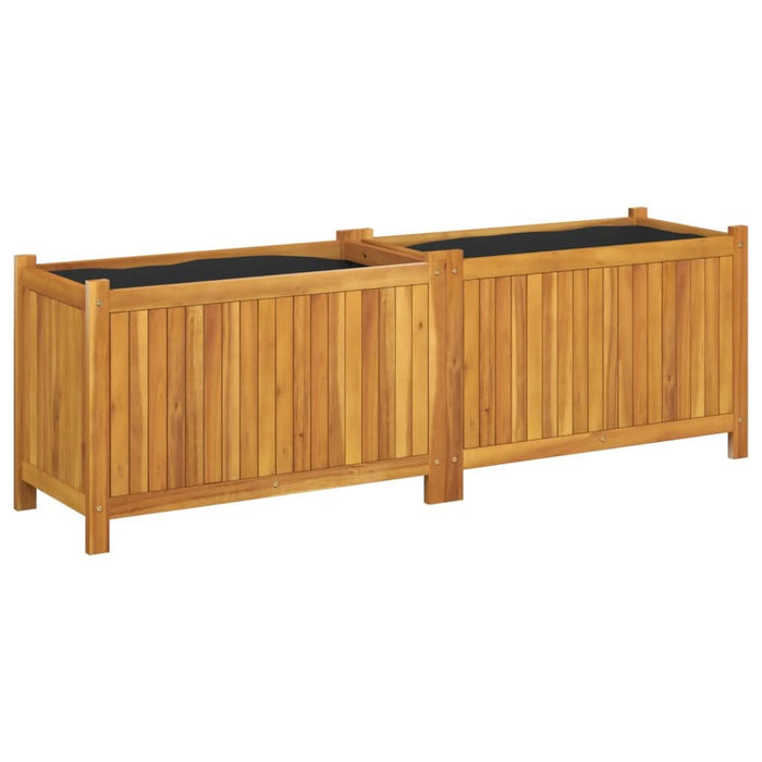 Jardinieră de grădină cu căptușeală 153x38,5x50 cm, lemn acacia - WALTI WALTI