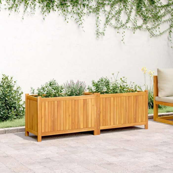 Jardinieră de grădină cu căptușeală 153x38,5x50 cm, lemn acacia - WALTI WALTI