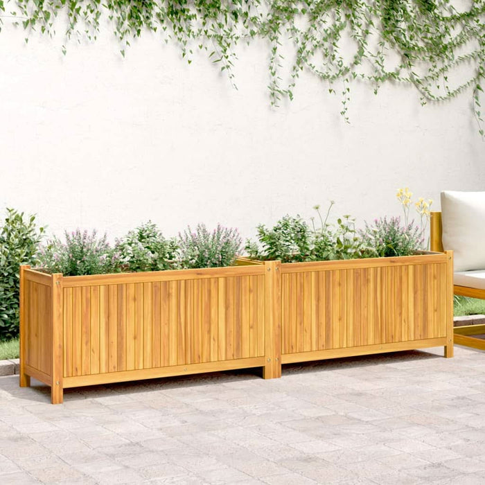 Jardinieră de grădină cu căptușeală 199x38,5x50 cm, lemn acacia - WALTI WALTI