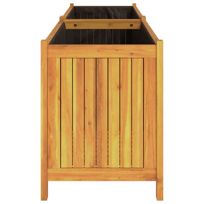 Jardinieră de grădină cu căptușeală 199x38,5x50 cm, lemn acacia - WALTI WALTI