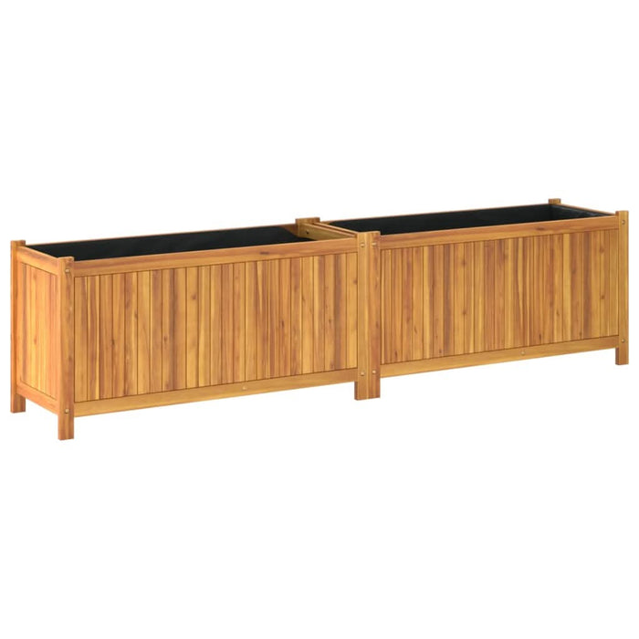 Jardinieră de grădină cu căptușeală 199x38,5x50 cm, lemn acacia - WALTI WALTI