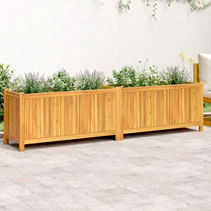 Jardinieră de grădină cu căptușeală 199x38,5x50 cm, lemn acacia - WALTI WALTI