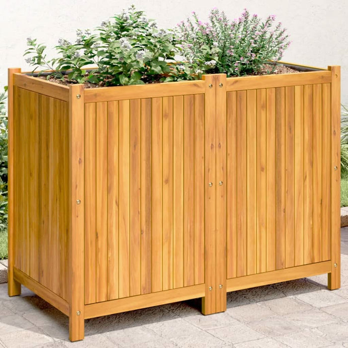 Jardinieră de grădină cu căptușeală, 100x50x75 cm, lemn acacia - WALTI WALTI