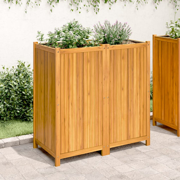 Jardinieră de grădină cu căptușeală, 100x50x100 cm, lemn acacia - WALTI WALTI