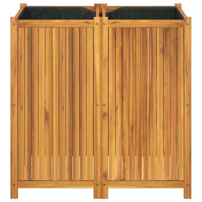 Jardinieră de grădină cu căptușeală, 100x50x100 cm, lemn acacia - WALTI WALTI