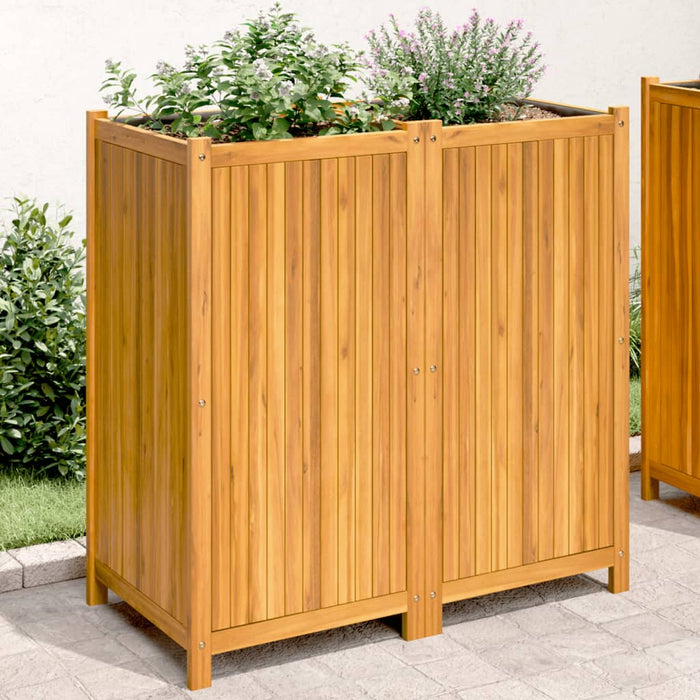 Jardinieră de grădină cu căptușeală, 100x50x100 cm, lemn acacia - WALTI WALTI