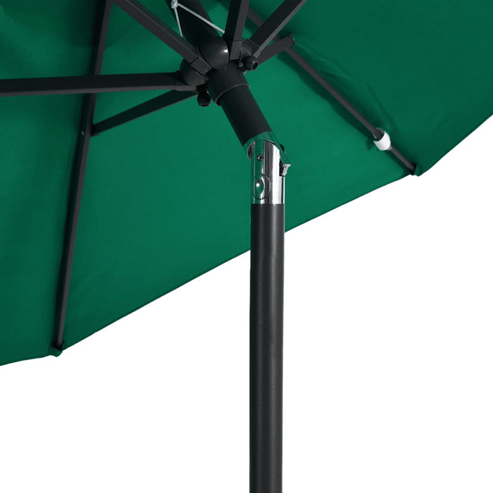 Umbrelă soare de grădină stâlp din lemn verde 225x225x212 cm - WALTI WALTI