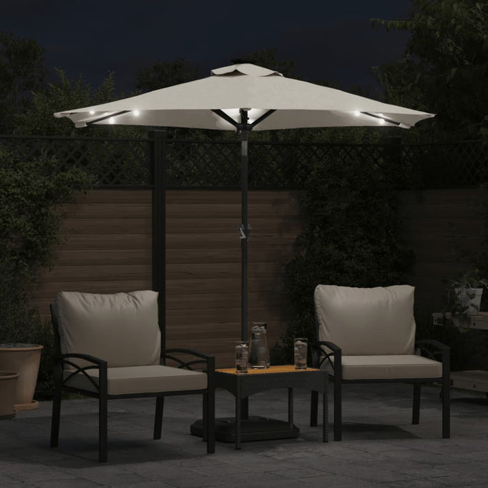 Umbrelă soare de grădină stâlp din oțel/LED alb 225x225x212 cm - WALTI WALTI