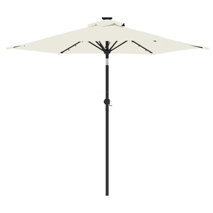 Umbrelă soare de grădină stâlp din oțel/LED alb 225x225x212 cm - WALTI WALTI