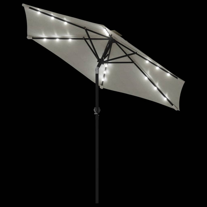 Umbrelă soare de grădină stâlp din oțel/LED alb 225x225x212 cm - WALTI WALTI