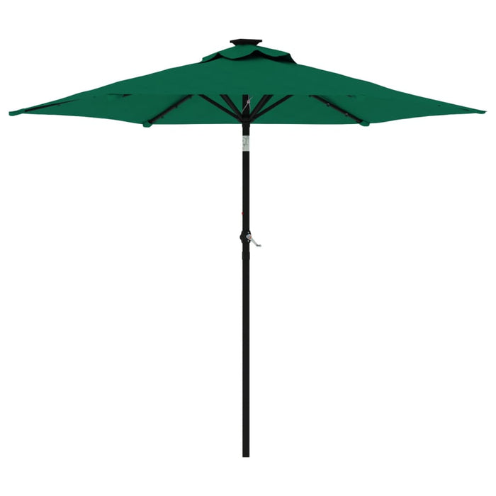 Umbrelă soare de grădină stâlp din oțel/LED verde 225x225x212cm - WALTI WALTI