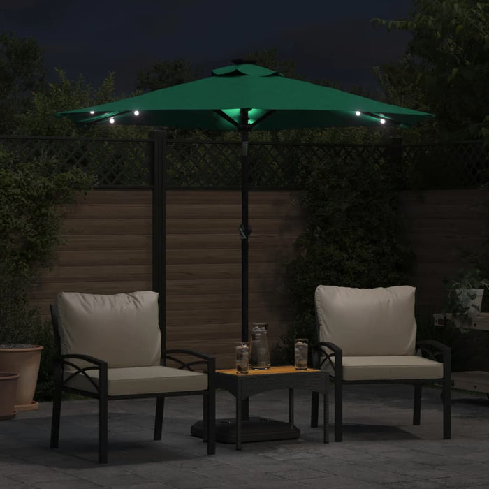 Umbrelă soare de grădină stâlp din oțel/LED verde 225x225x212cm - WALTI WALTI