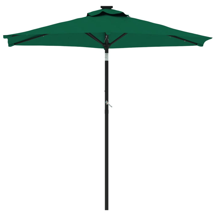 Umbrelă soare de grădină stâlp din oțel/LED verde 225x225x212cm - WALTI WALTI