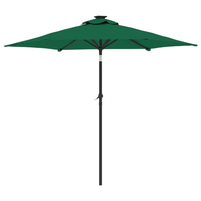 Umbrelă soare de grădină stâlp din oțel/LED verde 225x225x212cm - WALTI WALTI