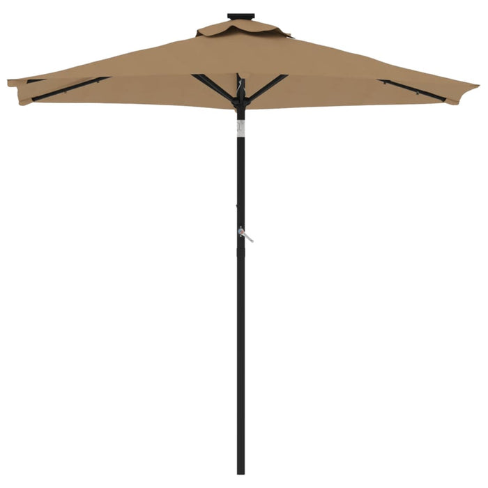 Umbrelă soare de grădină stâlp din oțel/LED taupe 225x225x212cm - WALTI WALTI