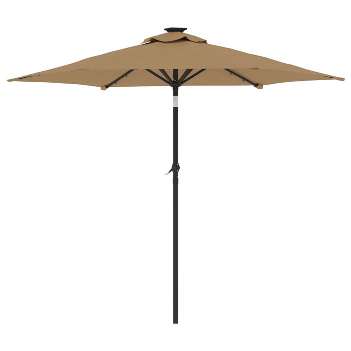 Umbrelă soare de grădină stâlp din oțel/LED taupe 225x225x212cm - WALTI WALTI