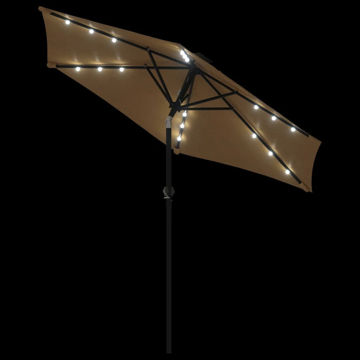 Umbrelă soare de grădină stâlp din oțel/LED taupe 225x225x212cm - WALTI WALTI