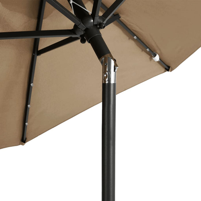 Umbrelă soare de grădină stâlp din oțel/LED taupe 225x225x212cm - WALTI WALTI