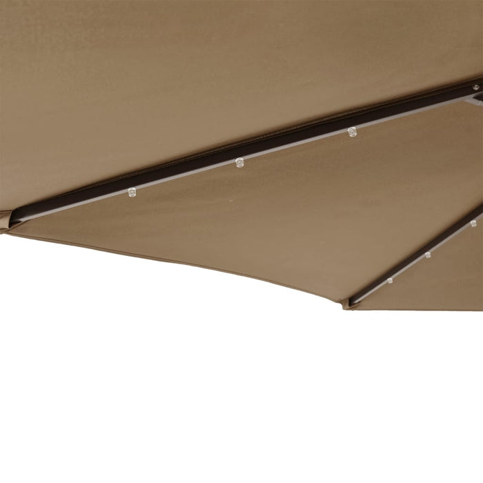 Umbrelă soare de grădină stâlp din oțel/LED taupe 225x225x212cm - WALTI WALTI