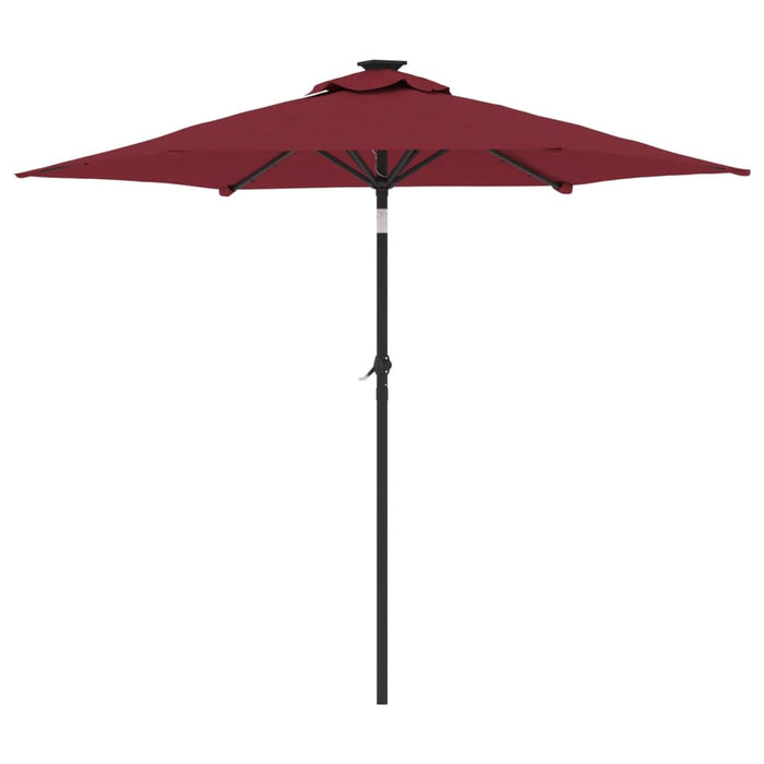 Umbrelă soare de grădină stâlp din oțel/LED roșu 225x225x212cm - WALTI WALTI