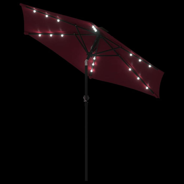 Umbrelă soare de grădină stâlp din oțel/LED roșu 225x225x212cm - WALTI WALTI