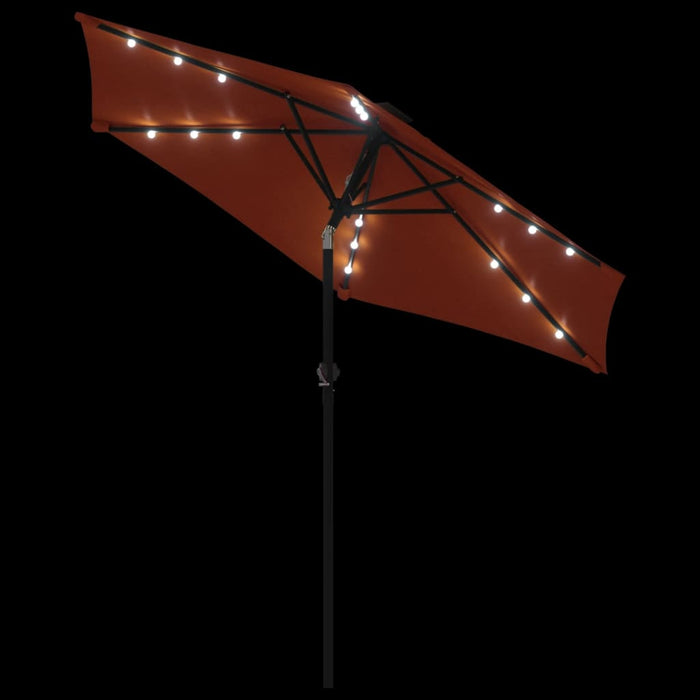 Umbrelă soare grădină stâlp din oțel/LED teracotă 225x225x212cm - WALTI WALTI