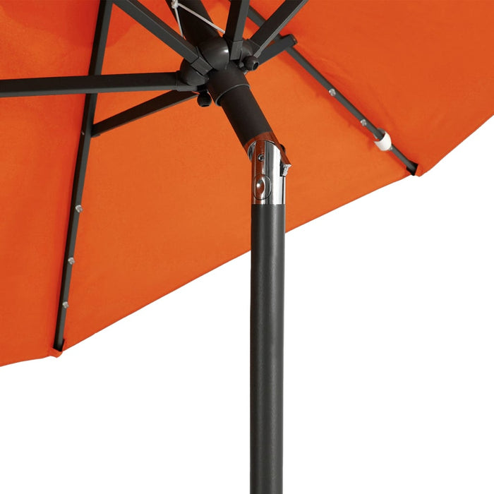 Umbrelă soare grădină stâlp din oțel/LED teracotă 225x225x212cm - WALTI WALTI