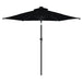 Umbrelă soare de grădină stâlp din oțel/LED negru 225x225x212cm - WALTI WALTI