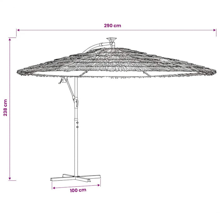 Umbrelă soare de grădină cu stâlp din oțel, maro 290x290x238 cm - WALTI WALTI
