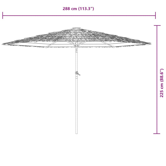 Umbrelă soare de grădină cu stâlp din oțel, maro 288x288x225 cm - WALTI WALTI