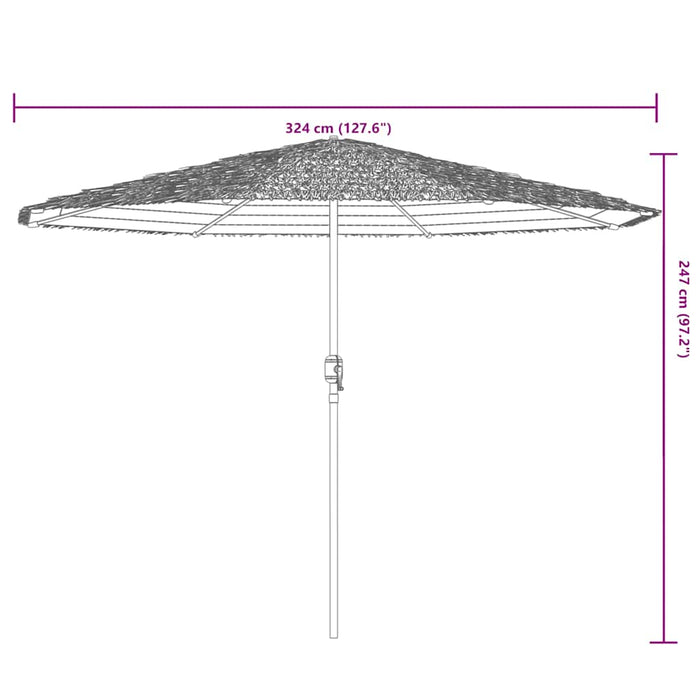 Umbrelă soare de grădină cu stâlp din oțel, maro 324x324x247 cm - WALTI WALTI