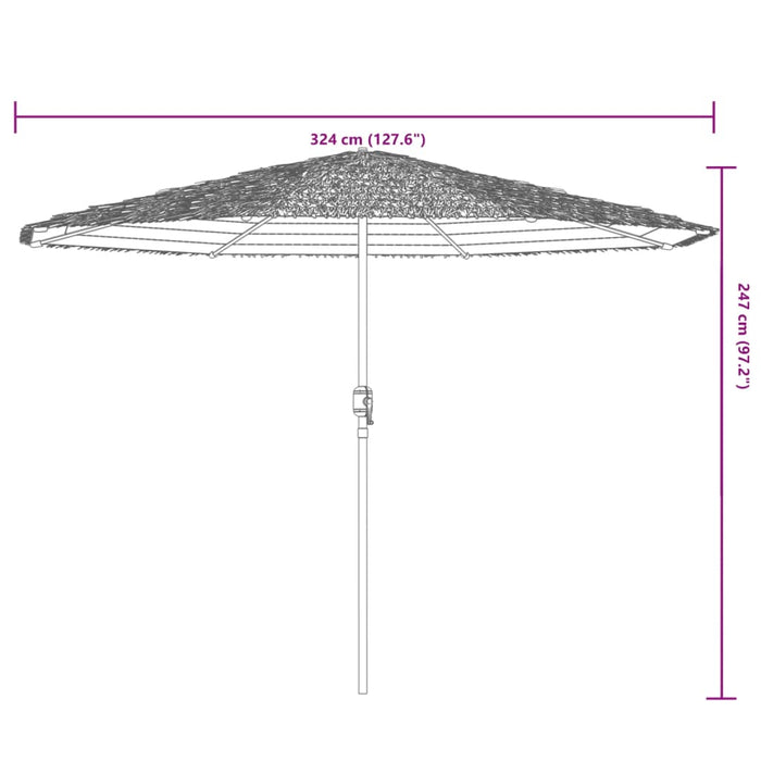 Umbrelă soare de grădină cu stâlp din oțel verde 324x324x247 cm - WALTI WALTI