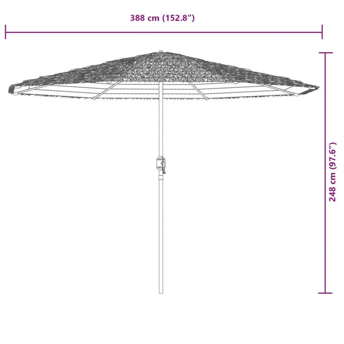 Umbrelă soare de grădină cu stâlp din oțel, maro 388x388x248 cm - WALTI WALTI