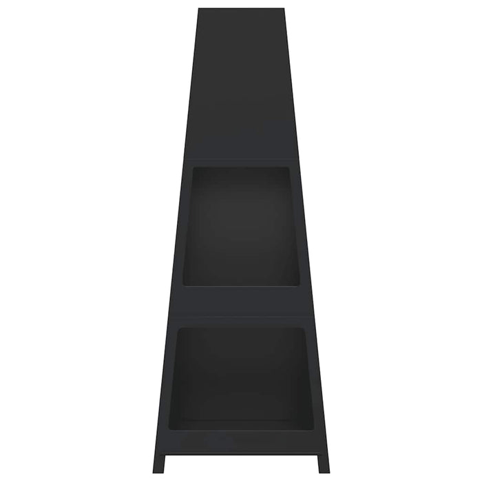 Șemineu de exterior, magazie de bușteni, negru design turn oțel WALTI