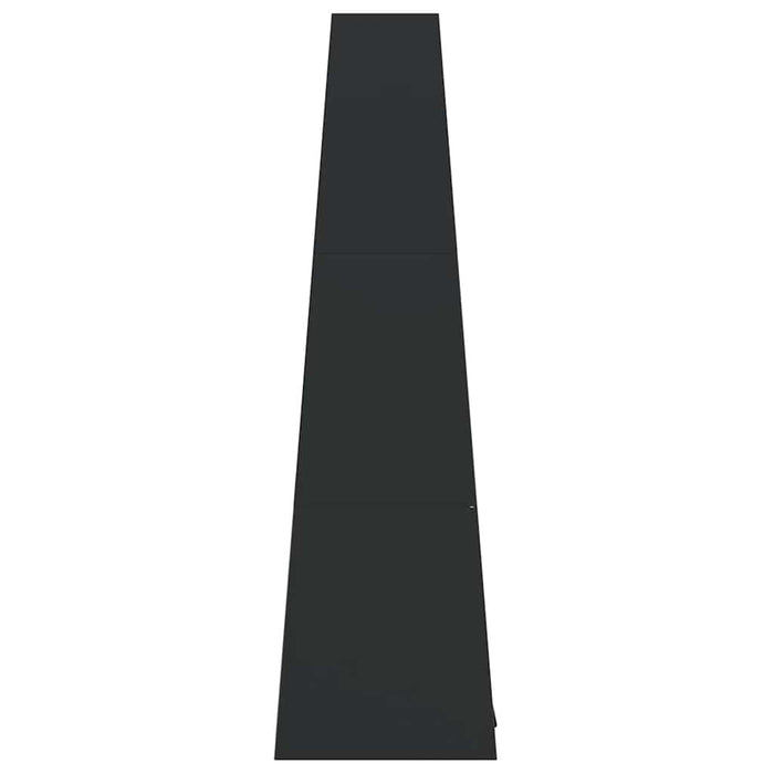 Șemineu de exterior, magazie de bușteni, negru design turn oțel WALTI
