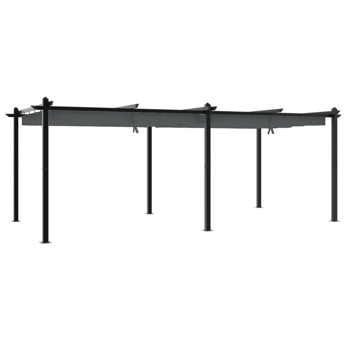Foișor de grădină, acoperiș retractabil antracit 3x6 m aluminiu - WALTI WALTI
