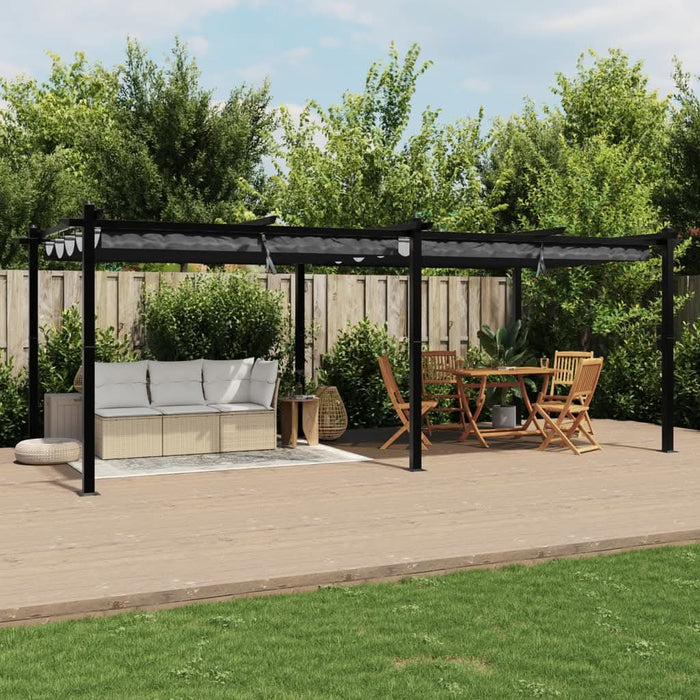 Foișor de grădină, acoperiș retractabil antracit 3x6 m aluminiu - WALTI WALTI