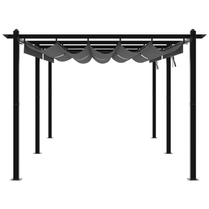 Foișor de grădină, acoperiș retractabil antracit 3x6 m aluminiu - WALTI WALTI