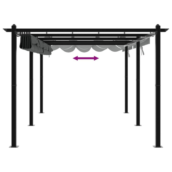 Foișor de grădină, acoperiș retractabil antracit 3x6 m aluminiu - WALTI WALTI