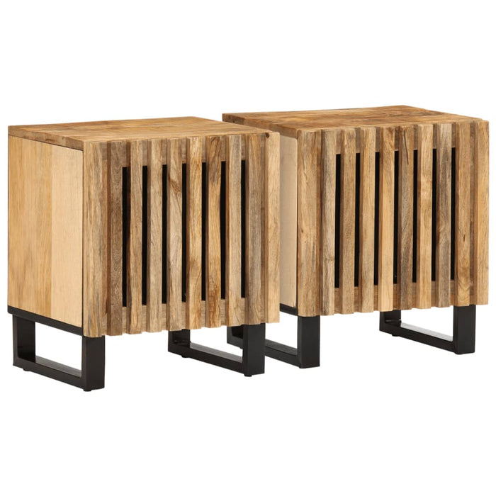 Noptiere, 2 buc., 40x34x46 cm, lemn masiv de mango brut WALTI