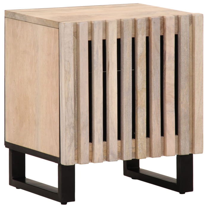 Noptiere, 2 buc., 40x34x46 cm, lemn masiv mango albit WALTI