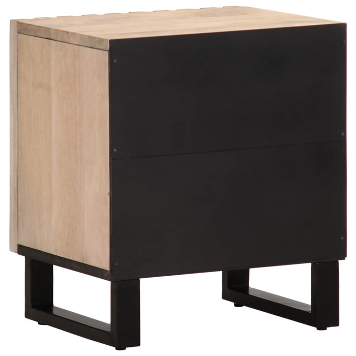 Noptiere, 2 buc., 40x34x46 cm, lemn masiv mango albit WALTI
