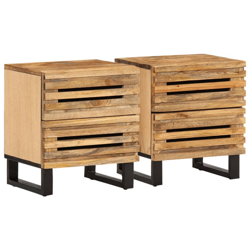 Noptiere, 2 buc., 40x34x46 cm, lemn masiv de mango brut - WALTI WALTI