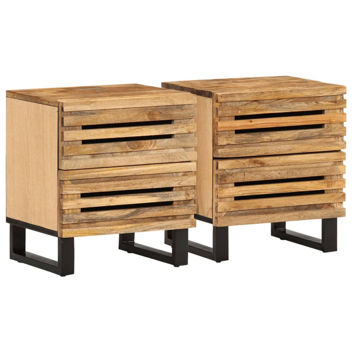 Noptiere, 2 buc., 40x34x46 cm, lemn masiv de mango brut - WALTI WALTI