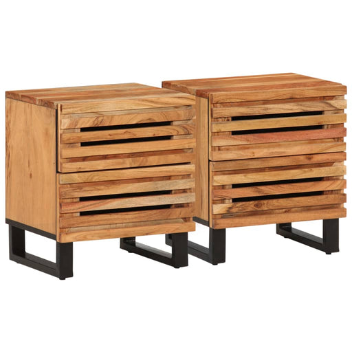 Noptiere, 2 buc., 40x34x46 cm, lemn masiv de acacia - WALTI WALTI