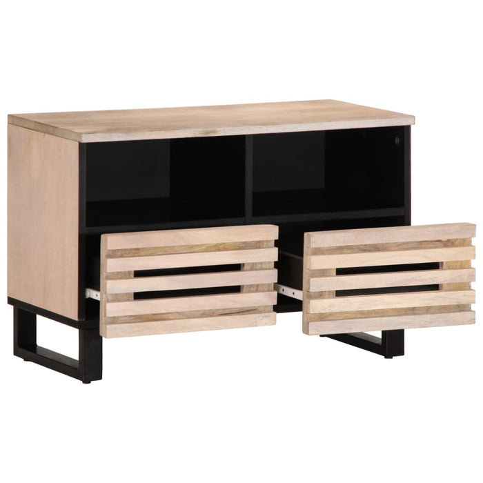 Dulap TV, alb, 70x34x46 cm, lemn masiv mango - WALTI WALTI